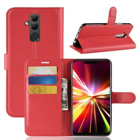 Huawei Mate 20 Lite - Litchi Plånboksfodral - Röd Röd
