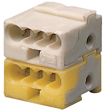 ABB GHQ6301902R0001 Koblingsklemme hvit/gul, 50 stk., Jording & lynavledere