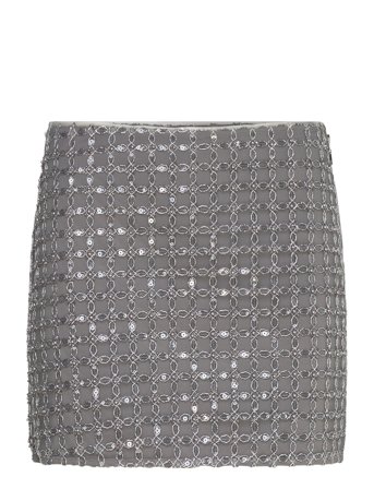 ROTATE Birger Christensen Beaded Mini Skirt - Grey - 34