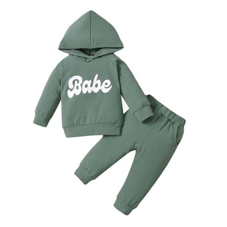 Spädbarn Barn Baby Hög Krage Långärmade Toppar Byxor Navel Ri