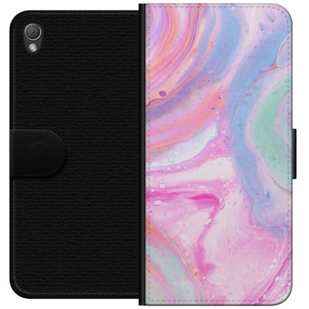 Kompatibel Tegnebogsetui til Sony Sony Xperia Z3 Abstrakt pastelfarvet marmor kunst med flydende akryl effekt i lyserød, blå og grøn til moderne in