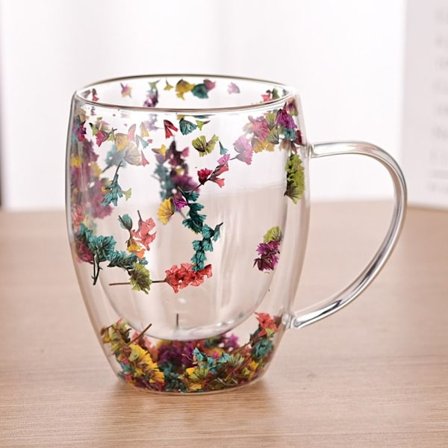 Dry Flowers Cup Double Wall Glas Cup #5 350ML