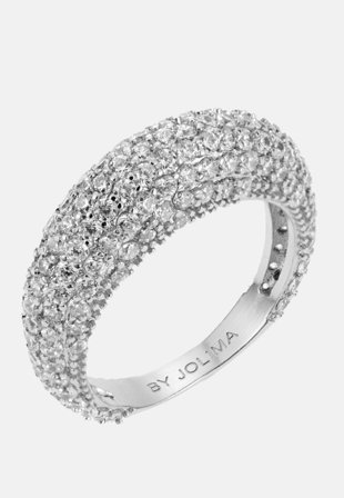 BY JOLIMA Rock Crystal Ring Steel Klær
