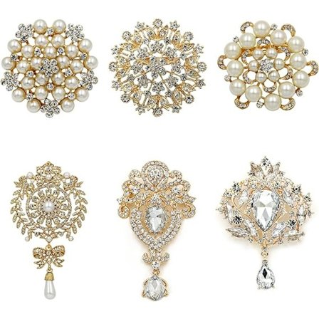 Silver/Gold/Rose Gold Pläterad Assorterad Kristall Rhinestones Brosch