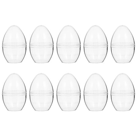 10 stk. Klar Plast Fyldbar Kugle Ornament Æg Form DIY Plast Kugle Badebombe Håndværksform Jul Bryllupsfest Dekoration
