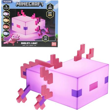 Minecraft Axolotl -valo, viisi v ritilaa, Minecraft-lamppu pelip yd n tai y p yd n koristeeksi