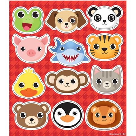 Dyr 96 stk klistermærker panda frø and sjove motiver