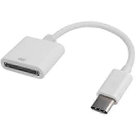 USB-C til 30-Pin Hun Adapterkabel til Ældre Enheder, USB 3.1 Type C Han til 30-Pin Hun Konverter til Dataoverførsel & Opladning