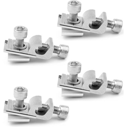 Solpanelbeslag, solpaneljordingsklemme, 4 stk. aluminium PV-solpanelendeklemmer, kompatible med solcellemonteringssystem, M6