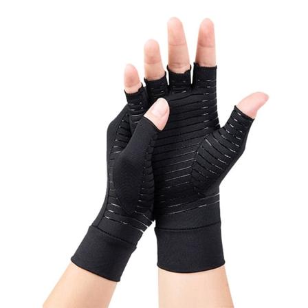 #Kobberfiber halvfinger trykkhansker, utendørs sykkelhansker, M#