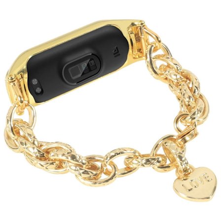 Xiaomi Mi Smart Band 6 / 5 hjärtformat klockarmband i rostfritt stål - Guld