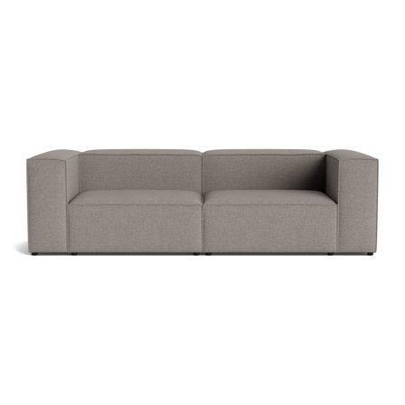 Lissabon XL 2-Sitzer-Sofa in Danubio Hellgrau, einfarbig, modernes Design, extrabreite Sitzfläche für maximalen Komfort, Breite 70cm.