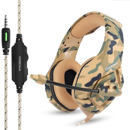ONIKUMA K1B 3.5mm Stereo gaming headset med Mikrofon camo sand