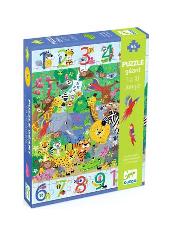 1 To 10 Jungle Toys Puzzles And Games Puzzles Pedagogical Puzzles Multi/mønstret Djeco