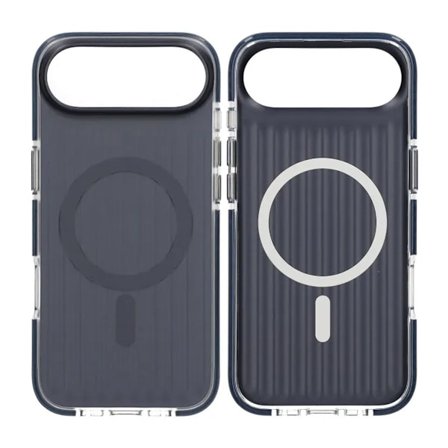 Corrugated suitcase metal paint magnetic suction Case For iPhone 17 Air Dark Blue