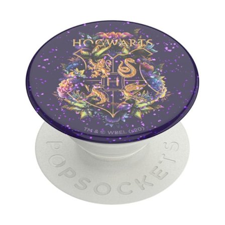 Pop Grip til Smartphones - PopSockets - Standard - Design Hogwarts Floral Pailletés - Hvid - Ultralet
