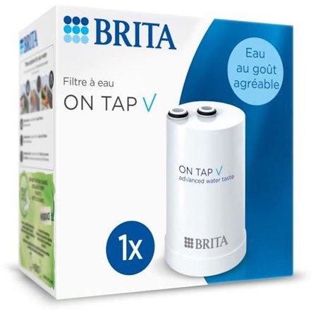 Pack 1 Vattenfilter - BRITA - ON TAP V - 600 L filtrerat vatten / 4 månader - Kompatibel med ON TAP V kranfiltreringssystem