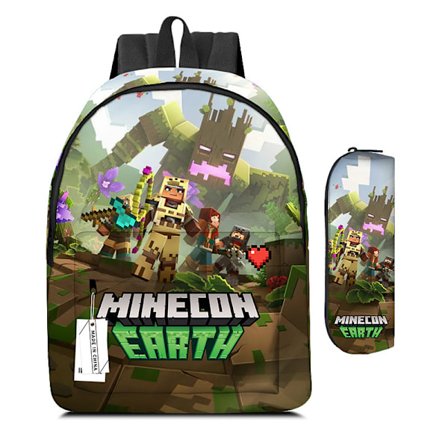 Minecraft Minun Maailmani Oppilaaskassi Ryömijä Lentokone Laukku Painettu Reppu