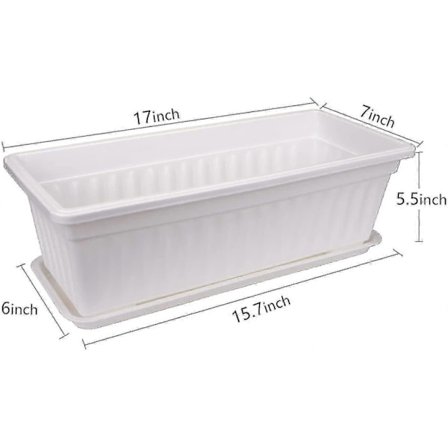 5 kpl 43 cm Valkoinen Kukkaruukku Ikkunalaatikko Muovi