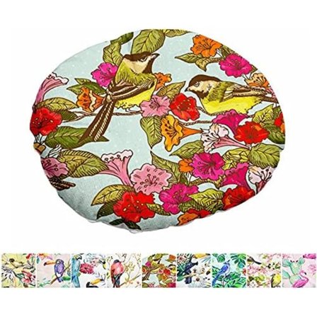 Pyöreä pellavapehmustettu tuolipehmuste, pehmustettu istuinpehmuste Kukka & Lintu -sarja Lattia Tatami Mukava pehmustettu sohva ruokailutuolit tyynyt