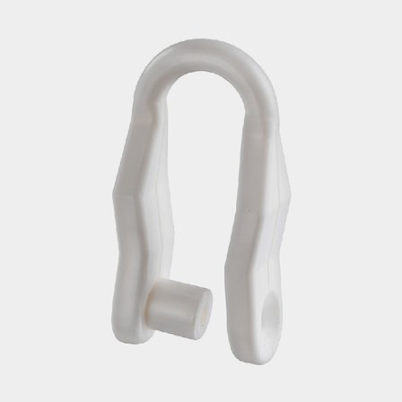 Schackel vit nylon Ø8 mm med skruv