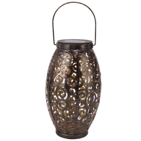 Udendørs solcellelygte elliptisk lykkebringende skymønster LED solcellelampe med håndtag til havegårdhavedekoration