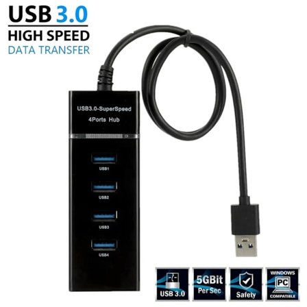 4 portin USB 3.0 -keskitin, nopea keskitin, nopea monilaajennus pöytätietokoneelle, kannettavalle tietokoneelle, sovitin, usb 3.0 -keskitin