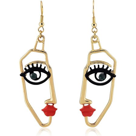 Dam Ansikte Uttalande Hängande Örhängen [GKS]