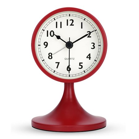 Klassisk metallvekkerklokke, stille vekkerklokke liten analog bordklokke for nattbord, soverom, kontor