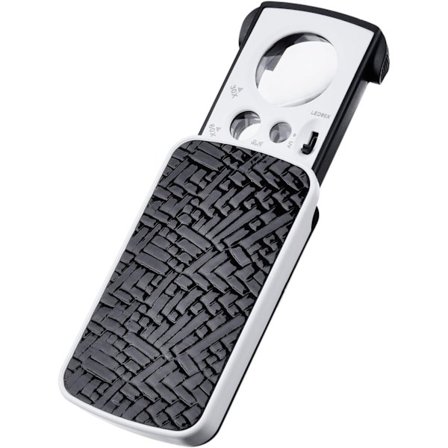 Juveler Lupe Lomme Lupe Lille Bærbar Forstørrelsesglas Smykker Lupe 30 x 60 x 90 x Forstørrelse med LED og UV Lamper(Sort)