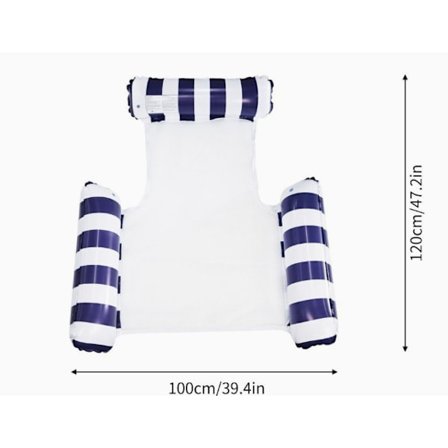 Oppustelig PVC luftpude swimmingpool, swimmingpoollegetøj vandhængekøje 4 i 1 vandlegetøj pooltilbehør, egnet til flere scener Three Stri...