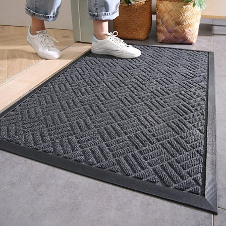 Dørmatte for innendørs og utendørs bruk, 43,5 x 75 cm, Sklisikker entrématte, Innendørs- og utendørsmatte med naturgummi