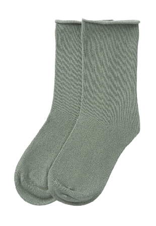 Å WOMAN Bambustrumpor med rullad kant Sockor Grön 36/38