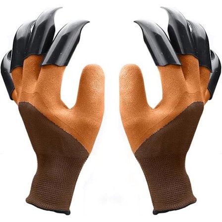 Trädgårdshandskar, lämpliga för plantering, trädgårdshandskar med klor, dam brun