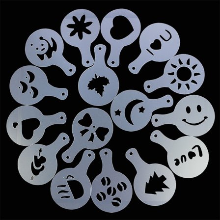 16 kpl kahvin koristelumalleja, vaahto latte art -malleja Barista-malli