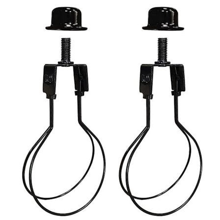 2 stk. Lampeskjerm Harpeholder Adapter Clip On Lampeskjerm Adapter Fjærklemme Tilkoblingstilbehør Brakettkonverter [DB]