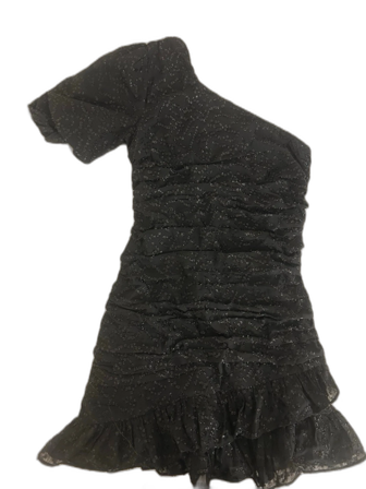 Svart glittrig one shoulder klänning