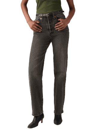 Levis Acc Ribcage Full Length Jeans Dam Svart W29/L32