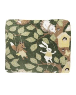 Fleecepledd Skogsliv 130x150cm Grønn