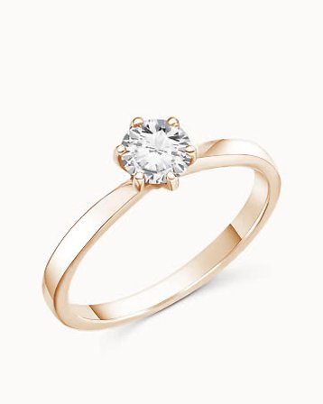 Solitaire Ring Celeste 18K Rose Gold Natural Diamond 0.30 Carat - Engagement Rings & Wedding Rings from Vanbruun