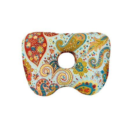 Ørepude med hul (Paisley) - PP bomuld, langsom rebound pude til sidesovere