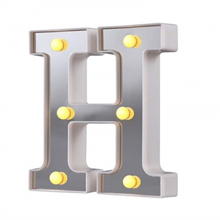 LED-valokirjaimet 26 Aakkosten Valoavat Kirjaimet Merkki Täydellinen Yövaloksi Hääihin Kotiin Baariin Koristeluun (Hopea H)