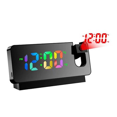 Vekkerklokkeprojeksjon Vekkerklokke SVART-FARGE LYS