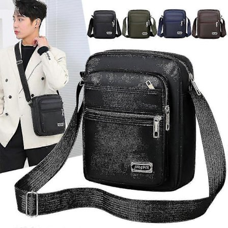 Stor Messenger Bag för Män, Casual Crossbody Axelväska Plånbok Sling Pack Resväska för Arbete Företag Kontor Skola