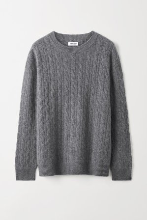 Soft Goat - Men's Cable Knit - Men cashmere sweater - M - Grey