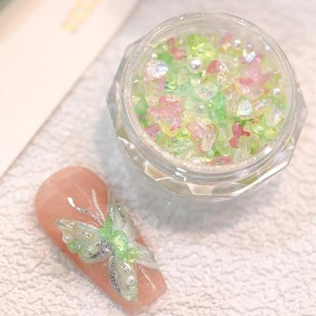 1Box Nail Art Decoration 3D Shaped Gravel Nail Art Charm Pearl A5
