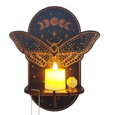 Krystalhylde-display - Rustikt trædisplay til krystaller,