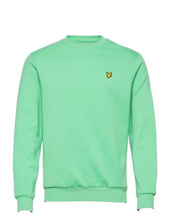 Crew Neck Fly Fleece Sweat-shirt Genser Grønn Lyle & Scott Sport