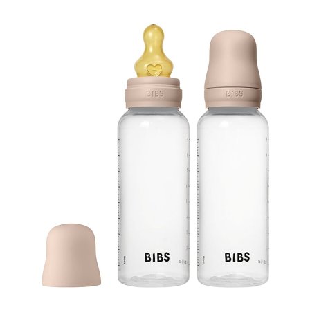 BIBS Baby Bottle Round Latex Blush 270 ml 2-PK Blush 270 ml/ Medium Flow, Børn & Forældre, Sutteflasker & Tilbehør, Sutteflasker