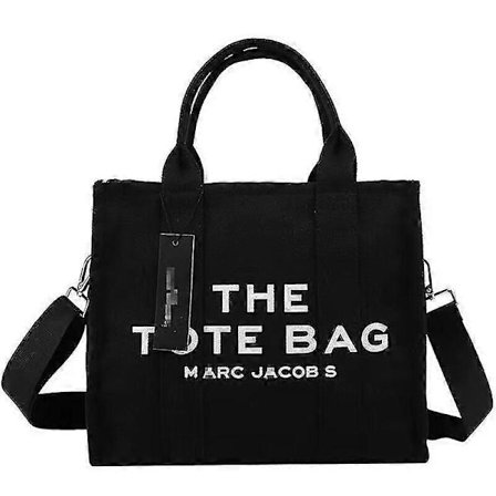 Dame Håndveske Designer Laptop Tote Bag Canvas Messenger Skulderveske Crossbody Bag-FARGE: Svart